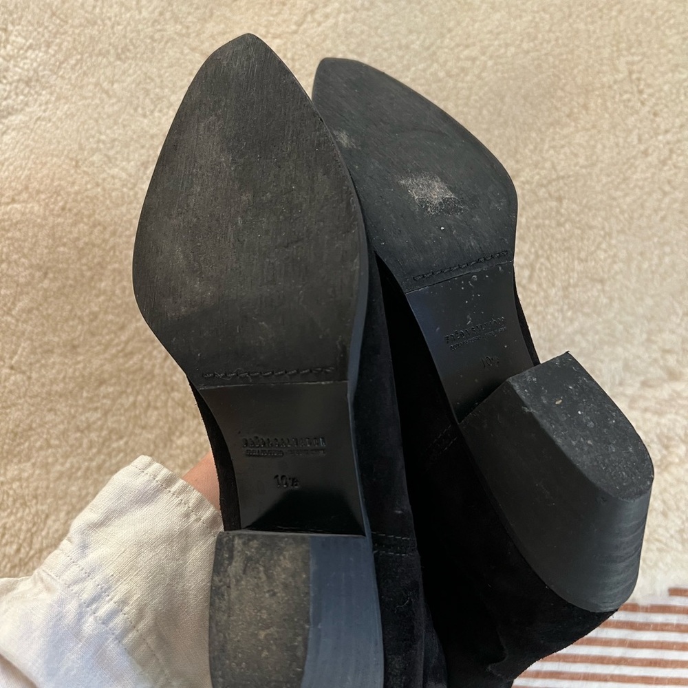 Freda Salvador Black Suede Heeled Boots size 10 10.5 - Picture 5 of 5